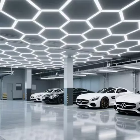Hexagon garage lights